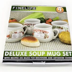 Soup Recipe mugs serif (4) with printed on ceramic mug set